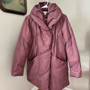 Garnet Hill Packable Down Puffer Coat in Dusty Rose Size 8